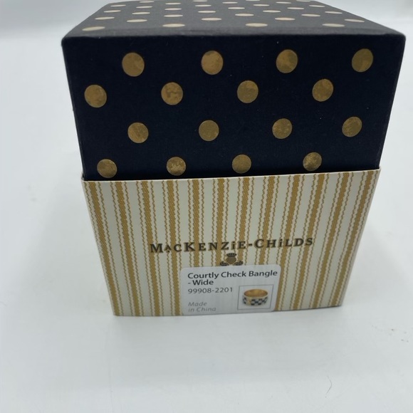 Mackenzie-Childs wide cuff Courtly Check bracelet w box - Picture 3 of 5